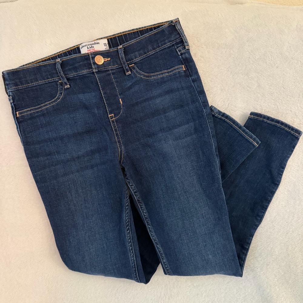 Abercrombie blue Jeans leggings boys mid-rise pull-on for kids jeggings